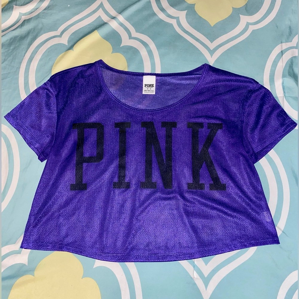 PINK Cropped Mesh Pinny- excellent condition